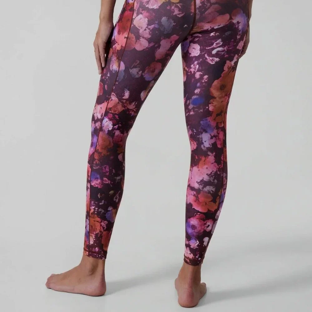 Athleta Salutation Stash Pocket II Printed Tight size 3X Dappled Bloom